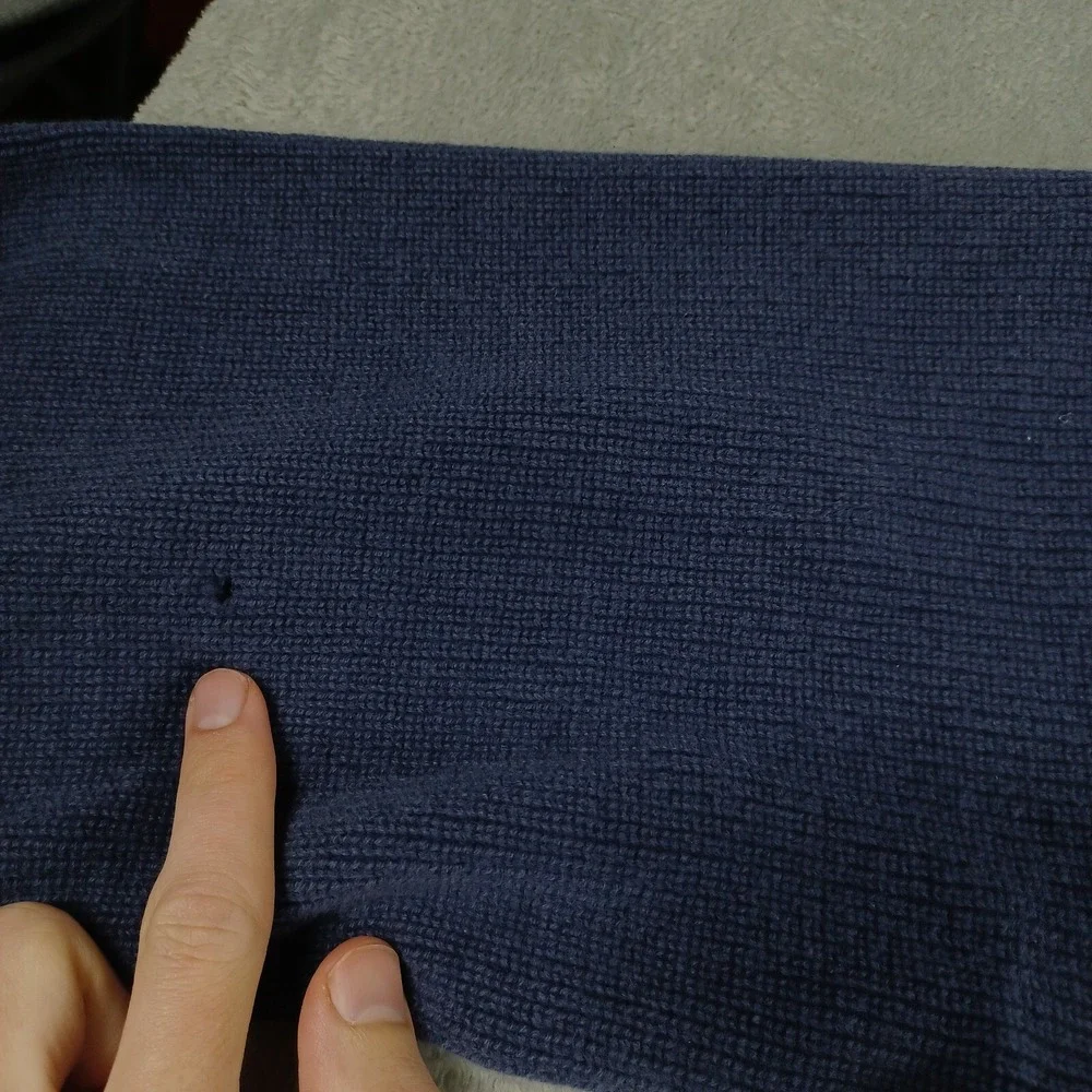 Vintage LL Bean Sweater Mens XLT Blue Knit Outdoor Henley‎ Neck Pullover